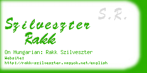 szilveszter rakk business card